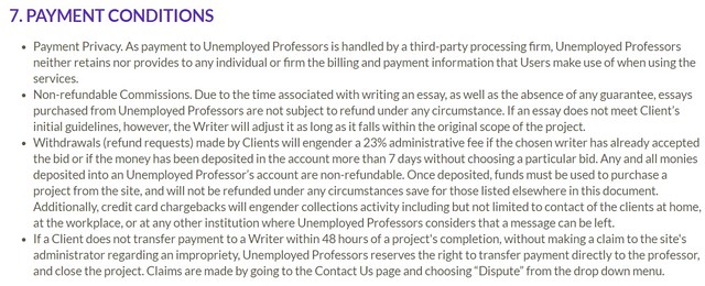 UnemployedProfessors guarantees