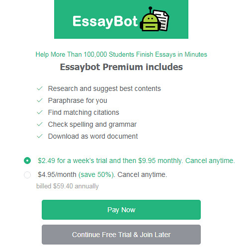 EssayBot price