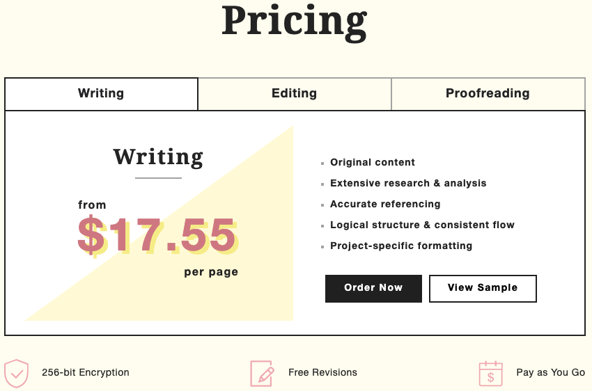 MyPaperWriter Pricing