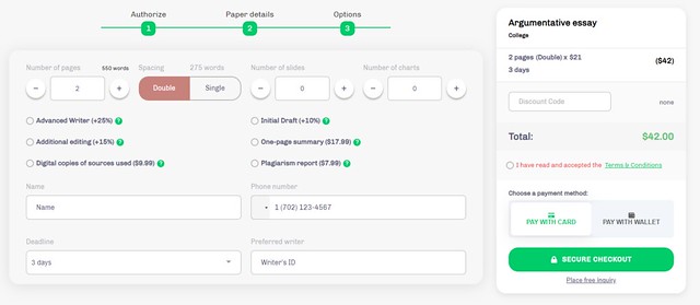 HandMadeWriting Ordering Process