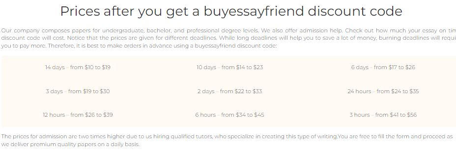 BuyEssayFriend.com discounts