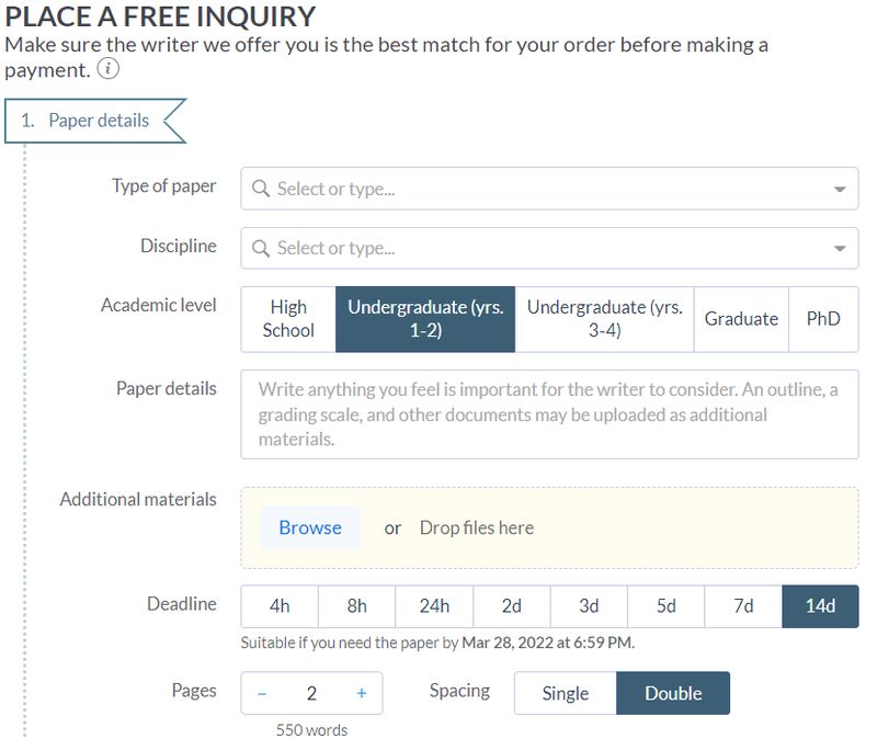 smartwritingservice ordering process