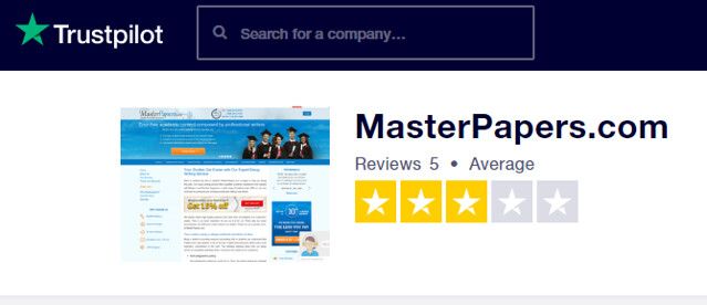 MasterPapers reviews on trustpilot