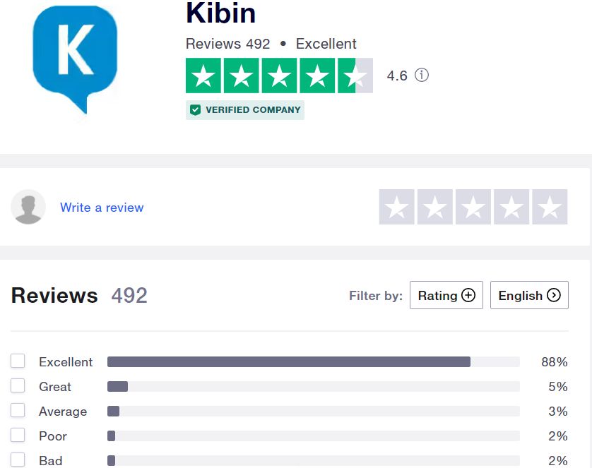 kibin.com reviews on trustpilot